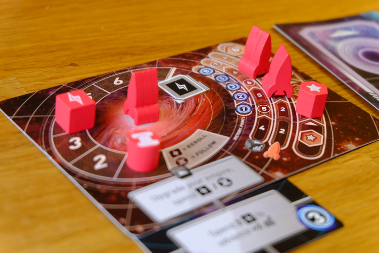 Galaxiekarte mit Spielsteinen